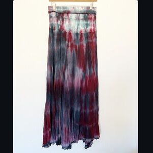 Cute options tie dye maxi broomstick skirt